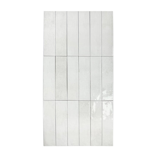 Amalfi Dawn Series  Cotton White Glossy Porcelain Artisanal Tile