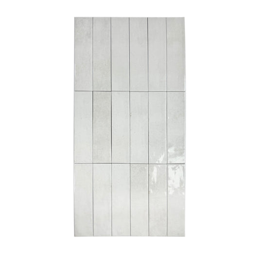 Amalfi Dawn Series  Cotton White Glossy Porcelain Artisanal Tile