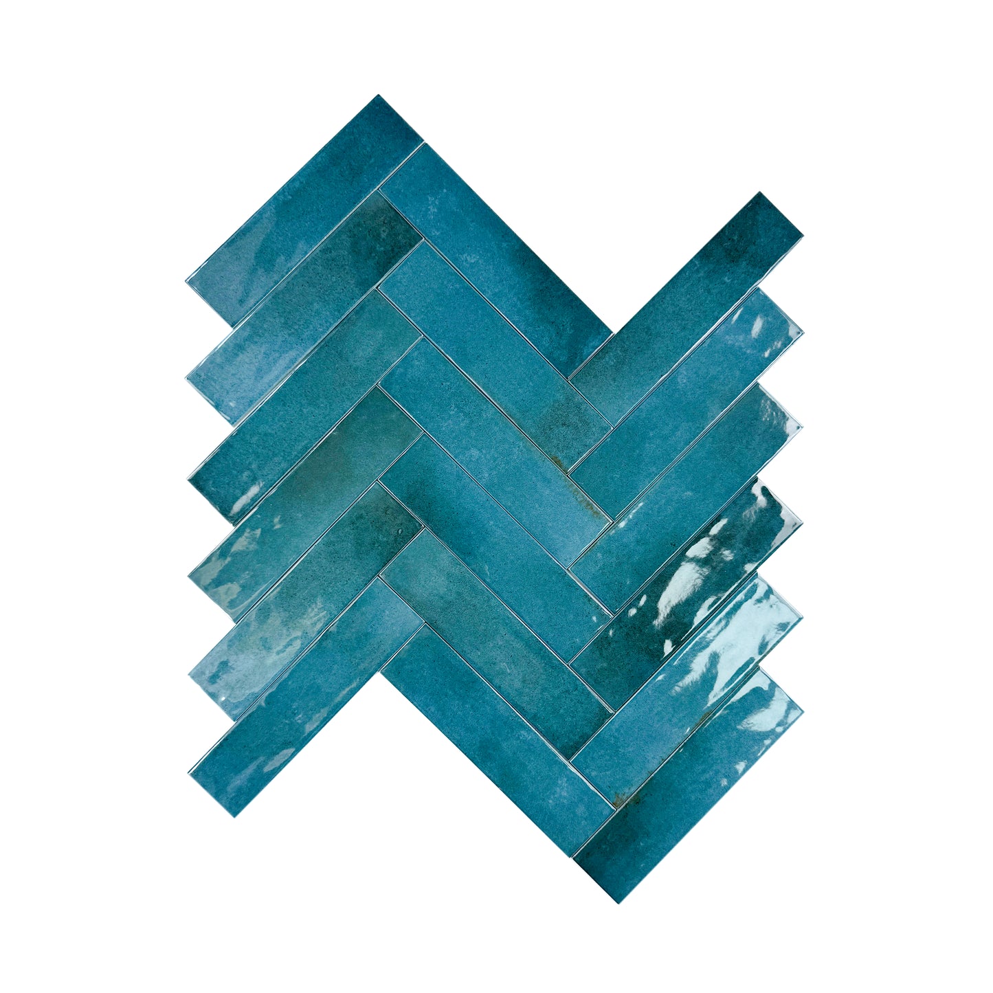 Amalfi Dawn Series  Aegean Blue Glossy Porcelain Artisanal Tile