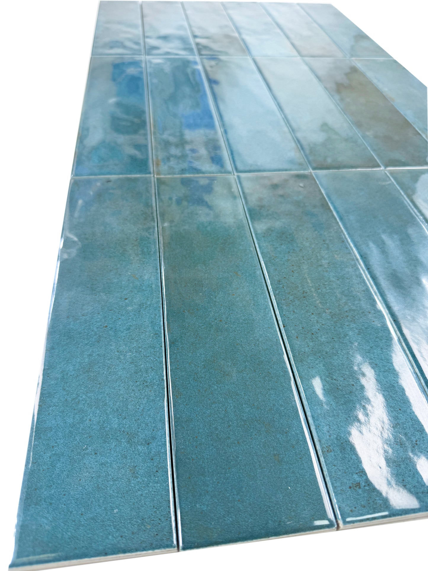 Amalfi Dawn Series  Aegean Blue Glossy Porcelain Artisanal Tile
