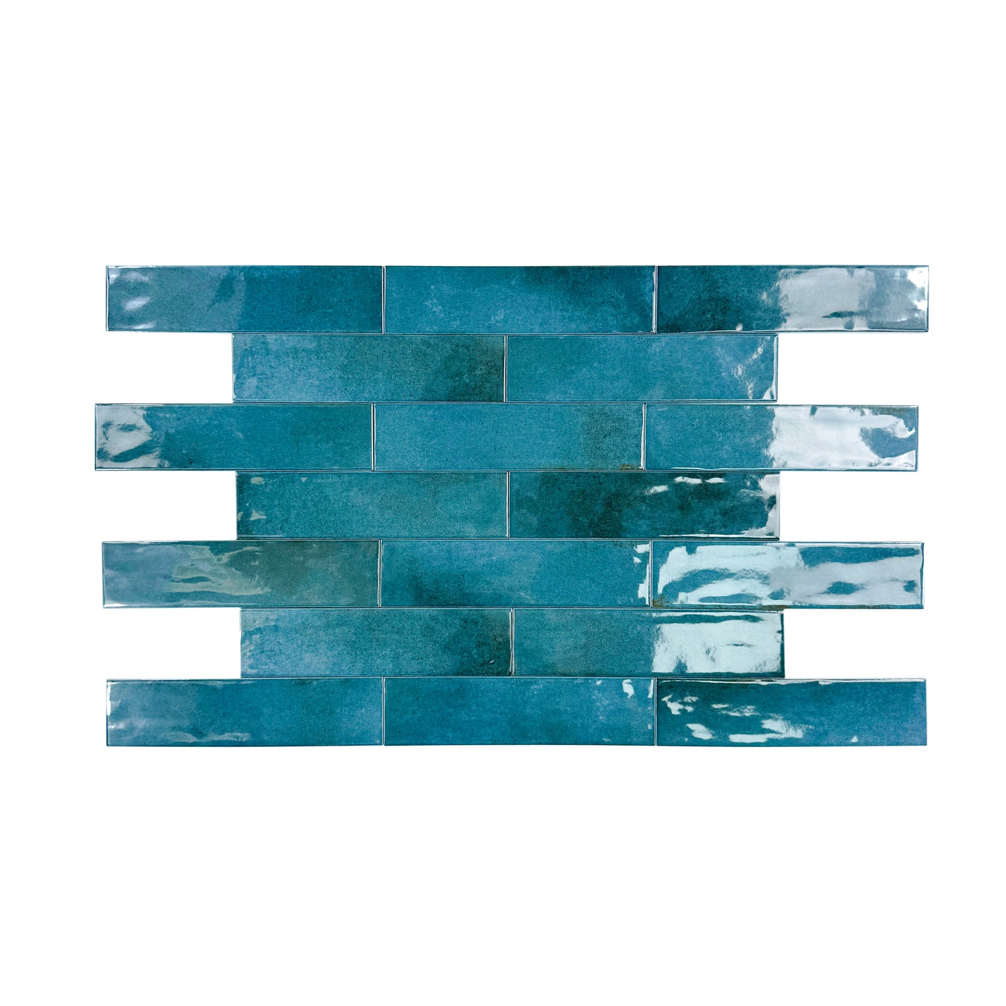 Amalfi Dawn Series  Aegean Blue Glossy Porcelain Artisanal Tile