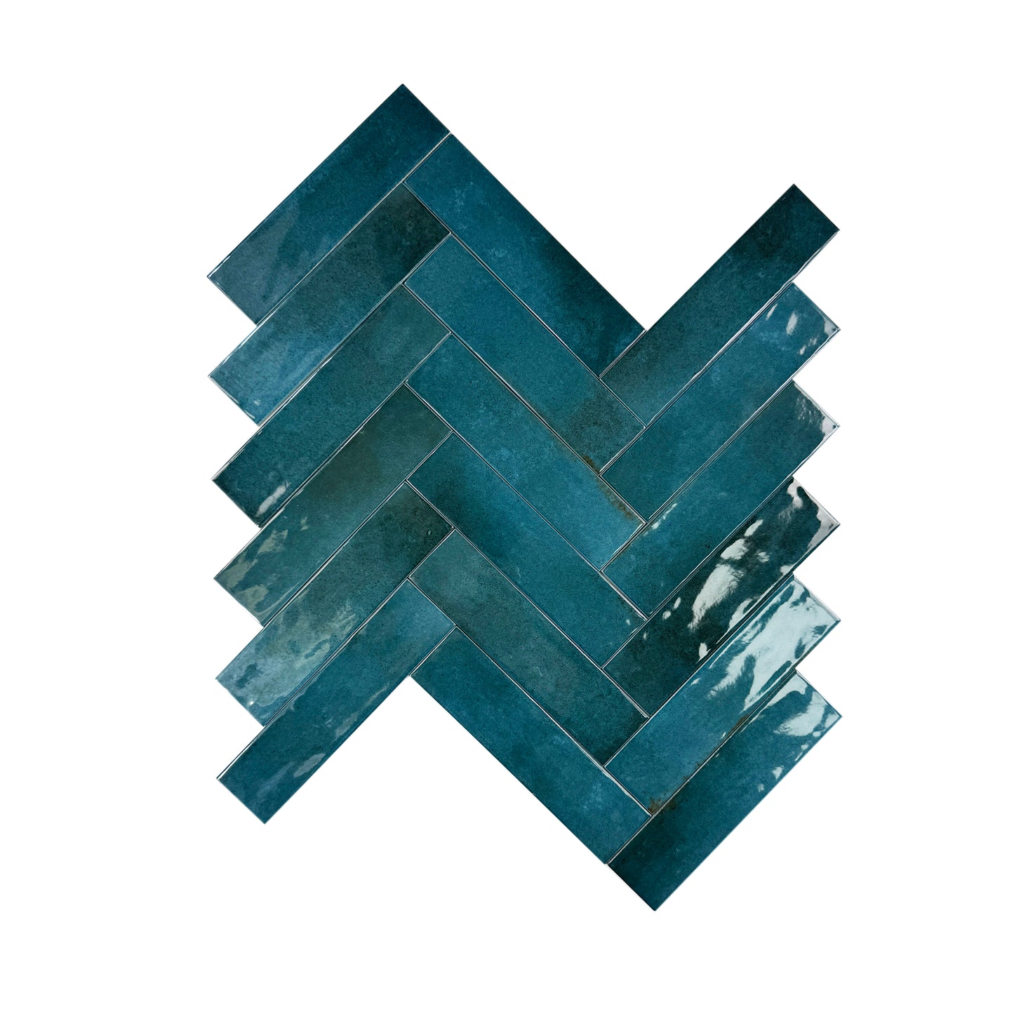Amalfi Dawn Series  Aegean Blue Glossy Porcelain Artisanal Tile