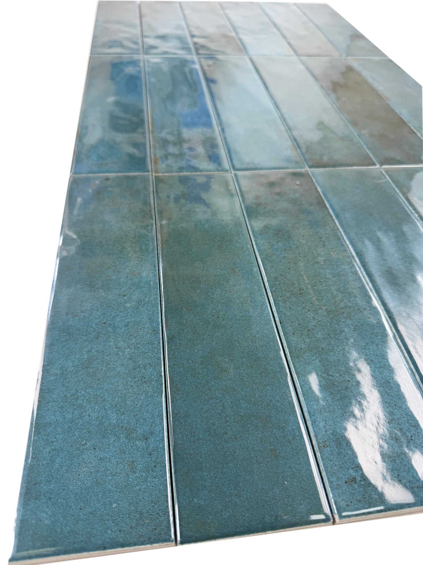 Amalfi Dawn Series  Aegean Blue Glossy Porcelain Artisanal Tile