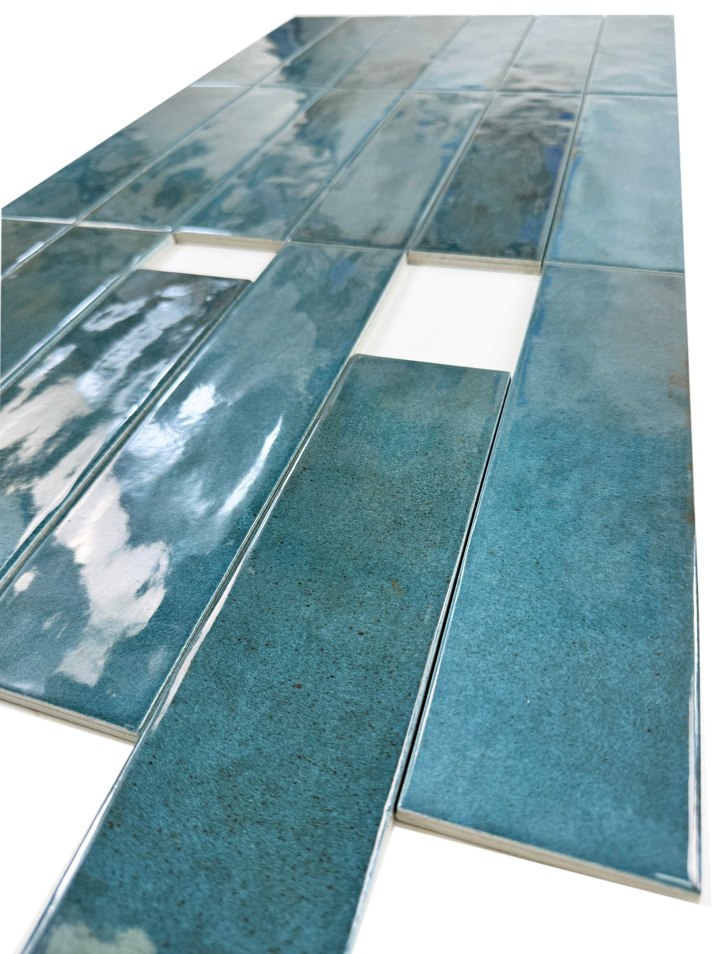 Amalfi Dawn Series  Aegean Blue Glossy Porcelain Artisanal Tile