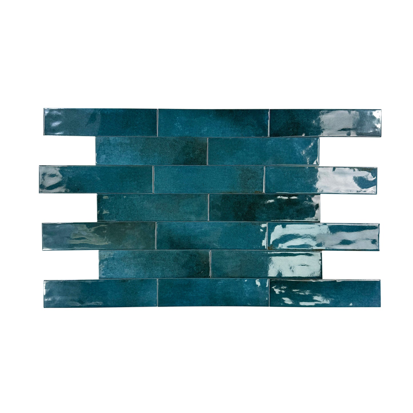 Amalfi Dawn Series  Aegean Blue Glossy Porcelain Artisanal Tile