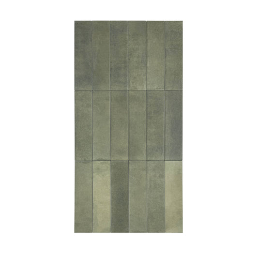 Amalfi Dawn Series  Fern Green Matte Porcelain Artisanal Tile