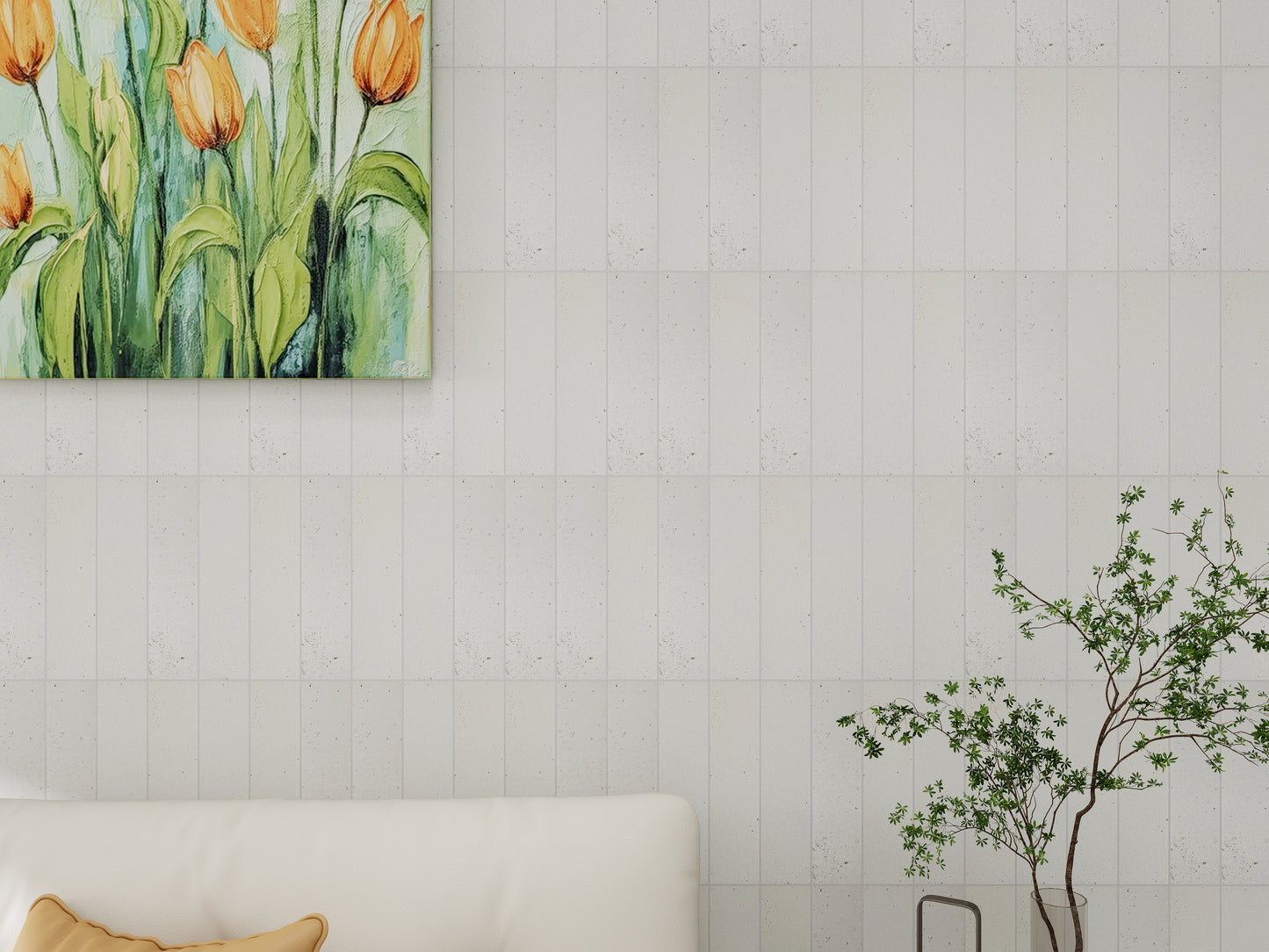 Lustre Vintage Off White Matte Ceramic Artisanal Tile