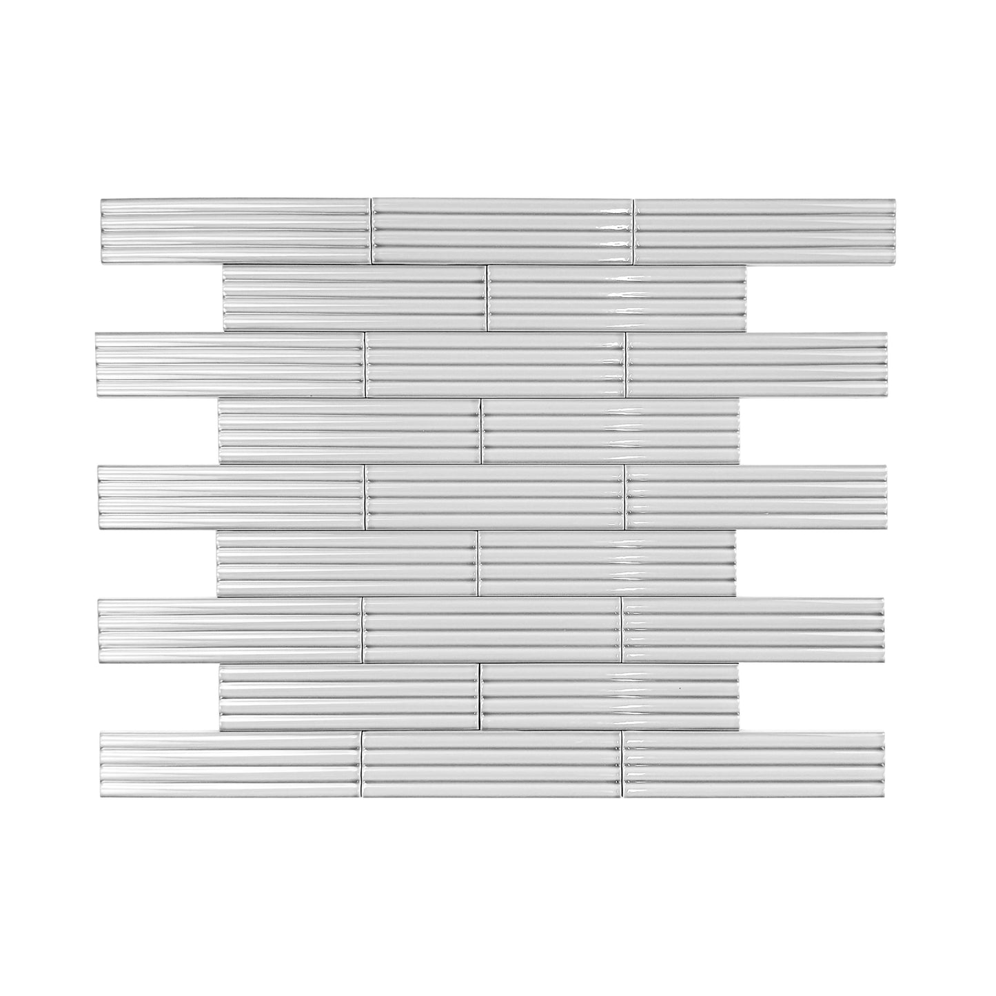 Cool Grey Glossy Ceramic Artisanal Tile