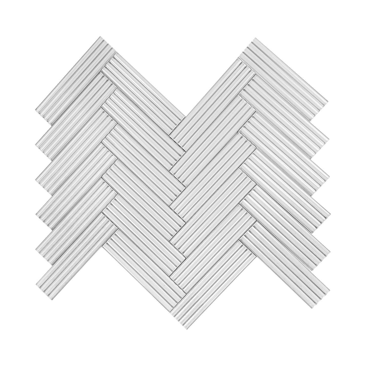 Cool Grey Glossy Ceramic Artisanal Tile