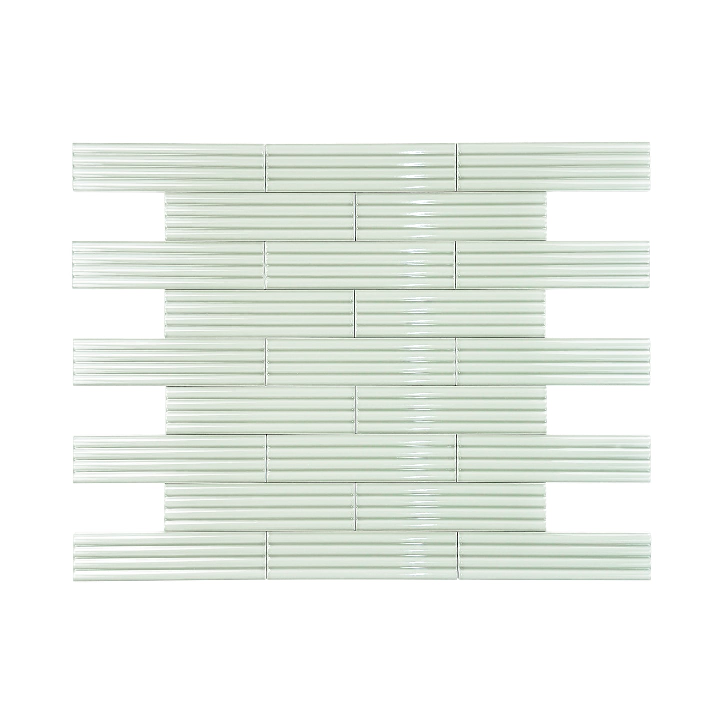 Pale Mint Glossy Ceramic Artisanal Tile