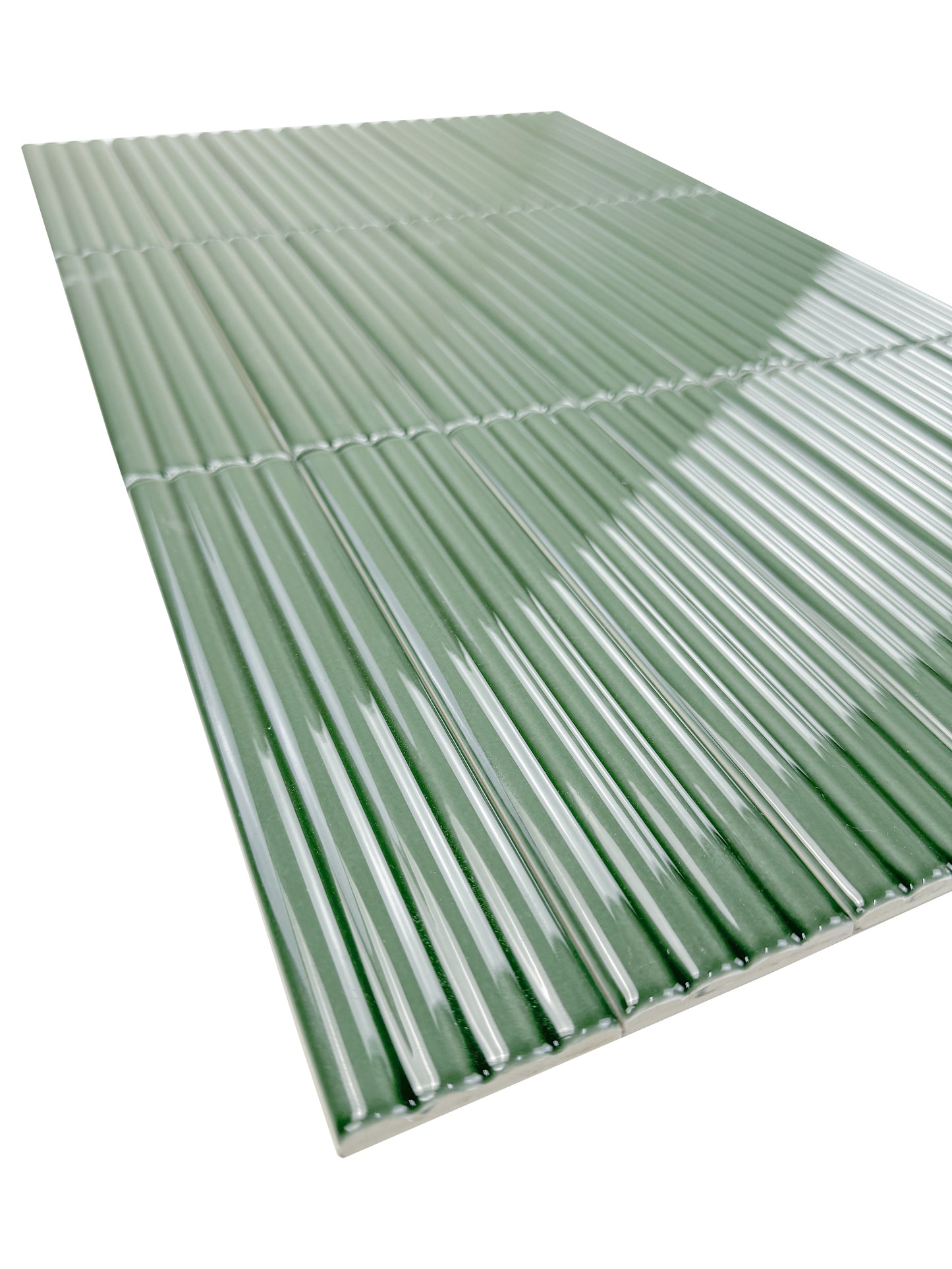 Deep Green Glossy Ceramic Artisanal Tile