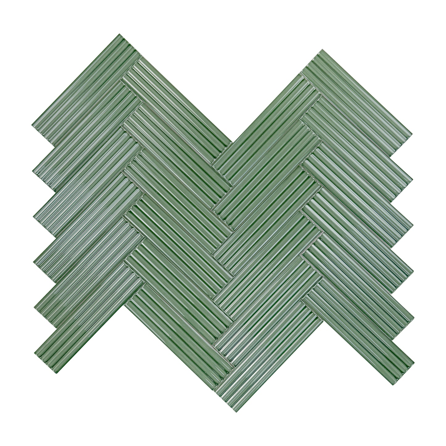Deep Green Glossy Ceramic Artisanal Tile