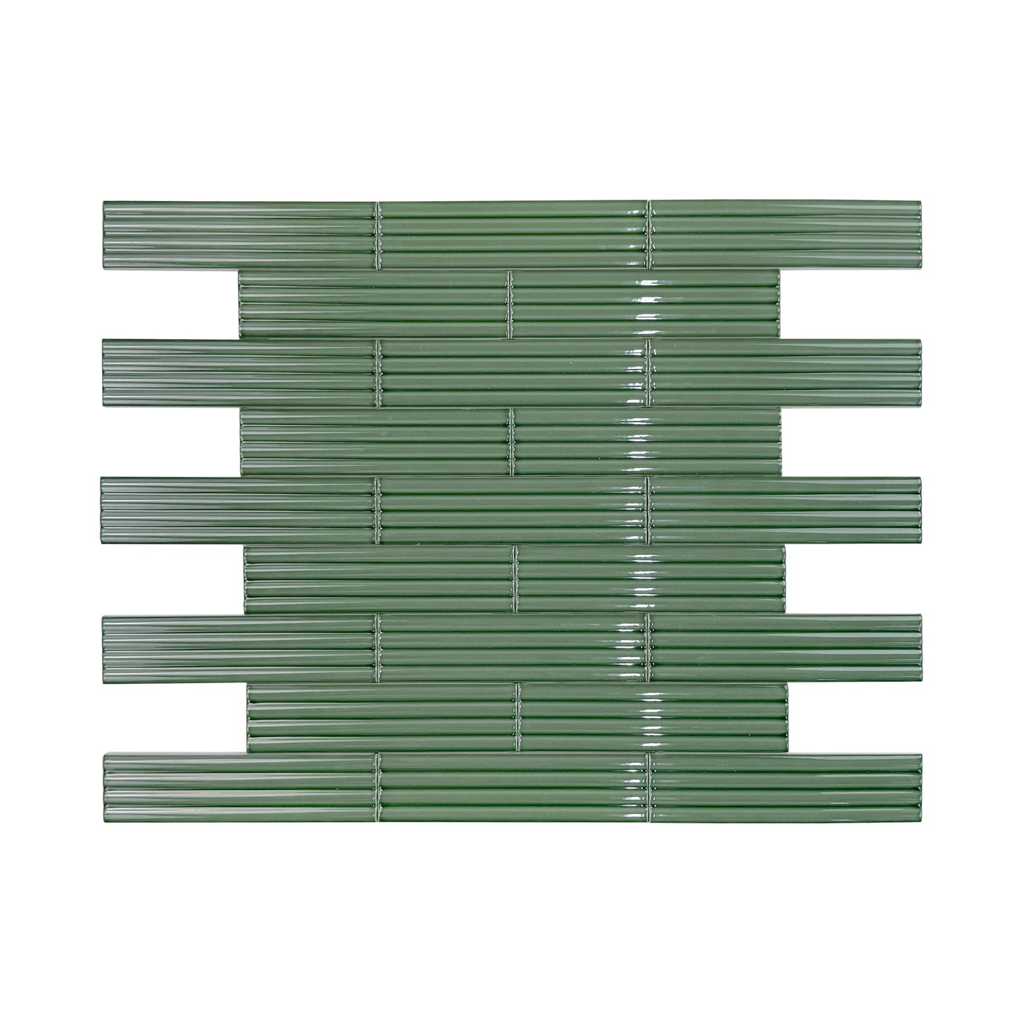 Deep Green Glossy Ceramic Artisanal Tile