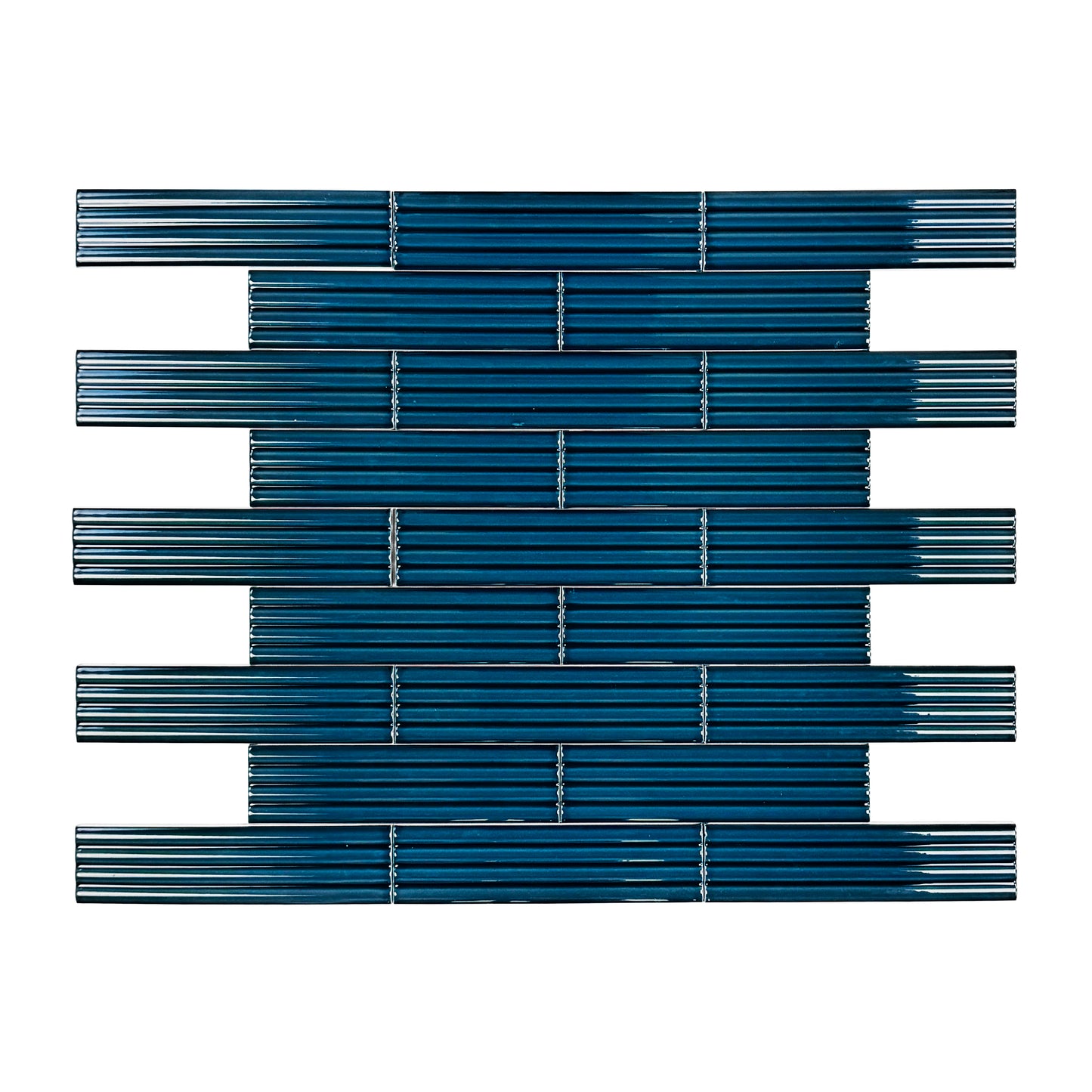 Navy Blue Glossy Ceramic Artisanal Tile