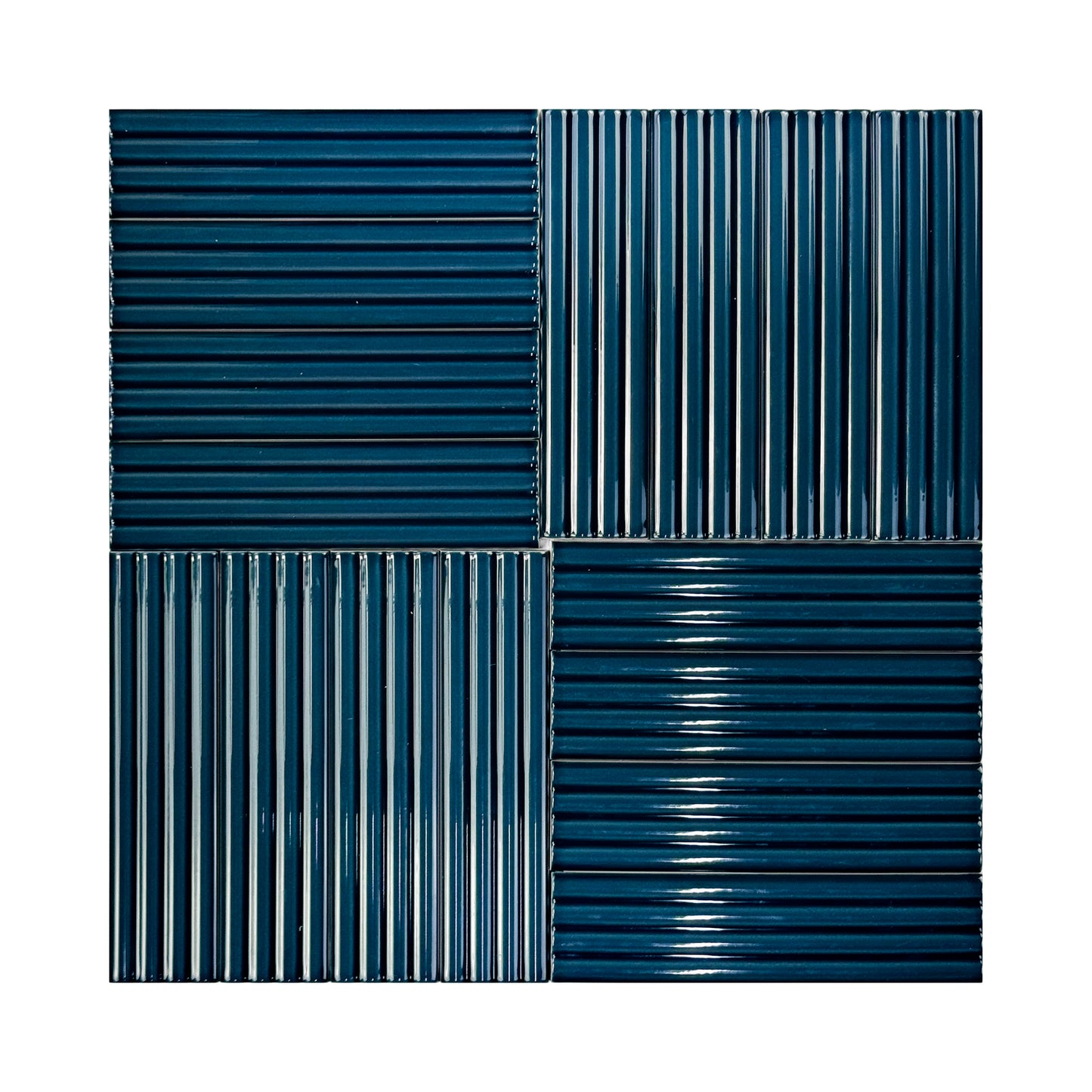 Navy Blue Glossy Ceramic Artisanal Tile