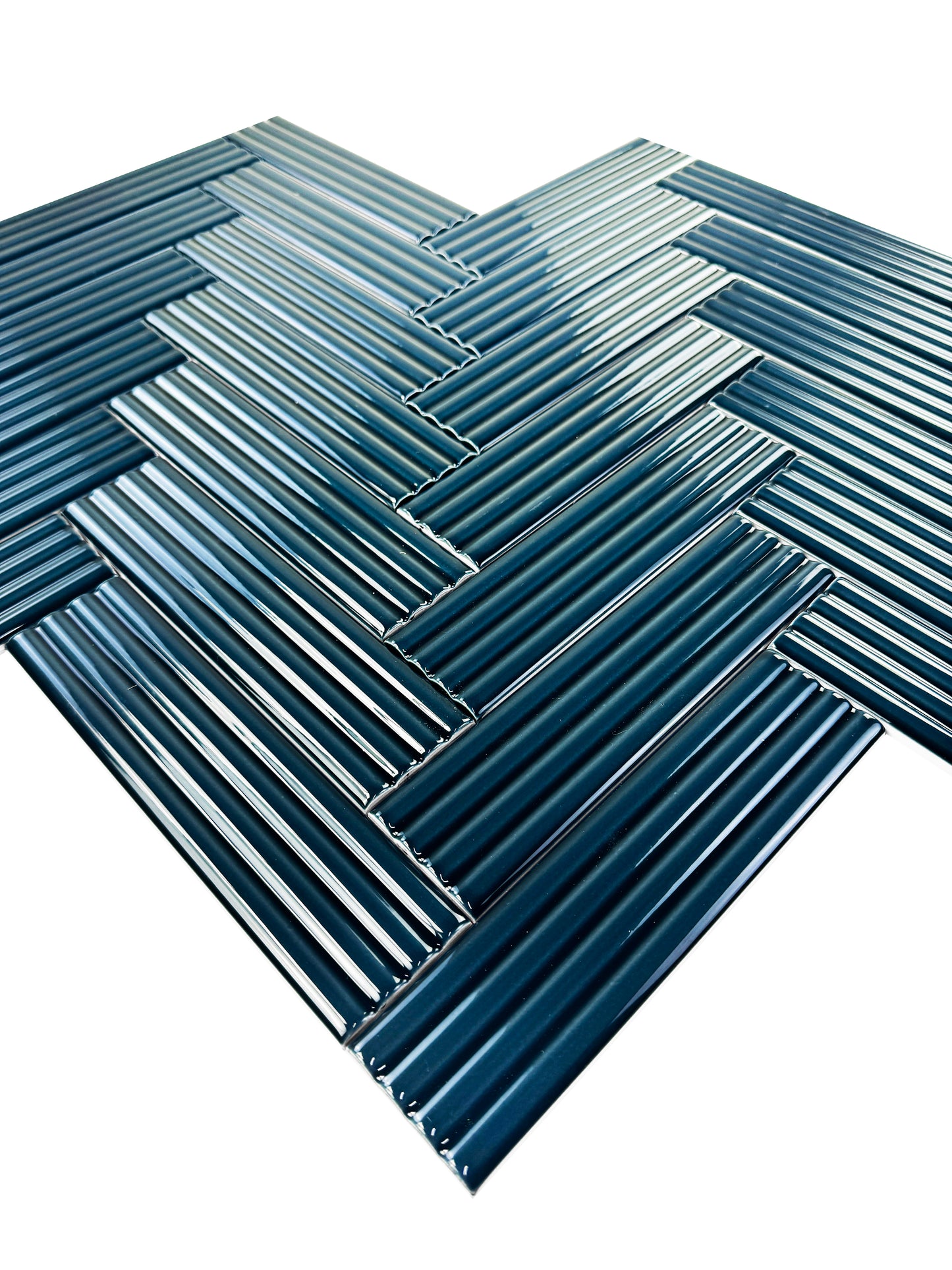 Navy Blue Glossy Ceramic Artisanal Tile