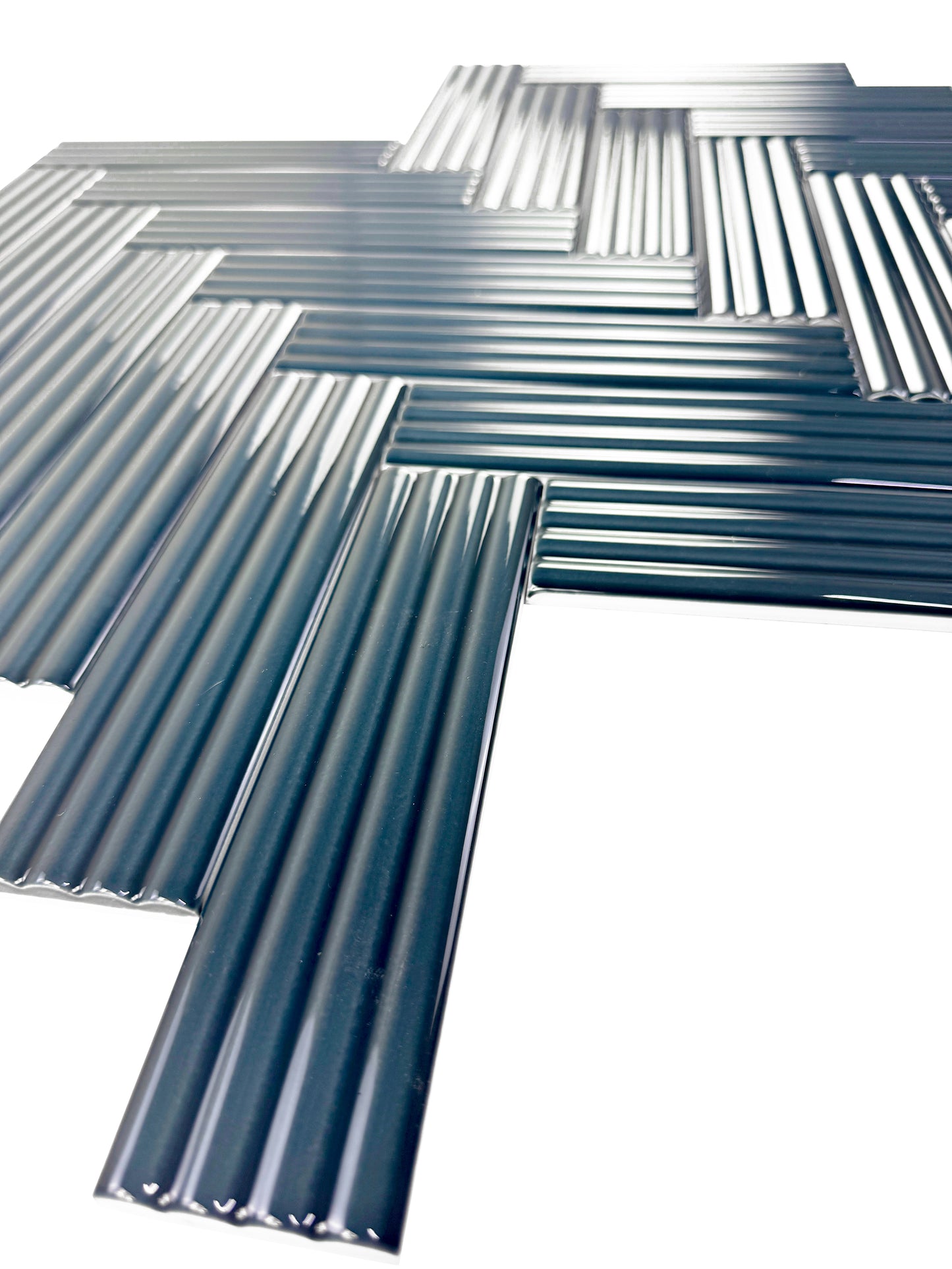 Navy Blue Glossy Ceramic Artisanal Tile