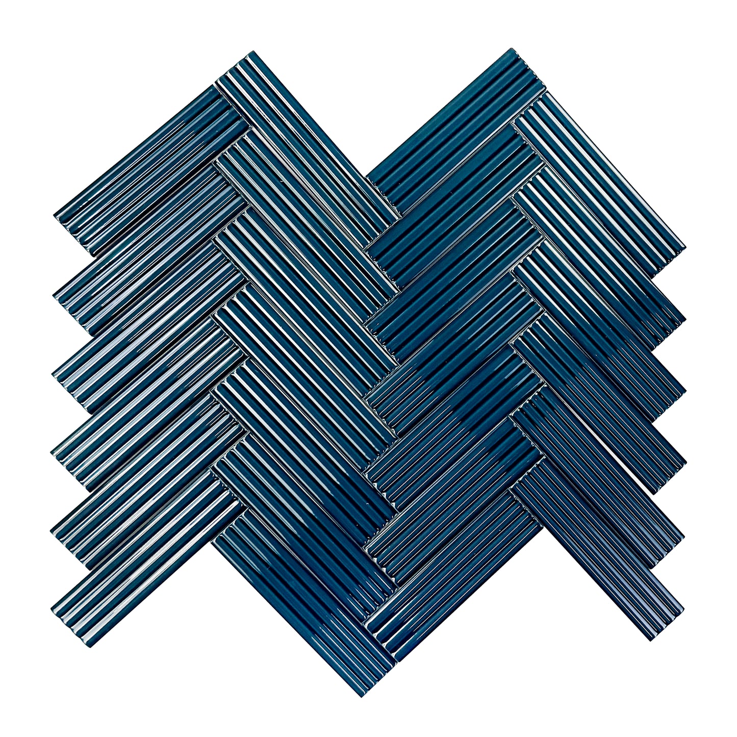 Navy Blue Glossy Ceramic Artisanal Tile