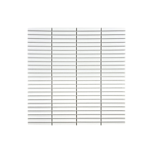 Carrara Lumina Series Pure White Matt Long Strip  Porcelain Mosaic