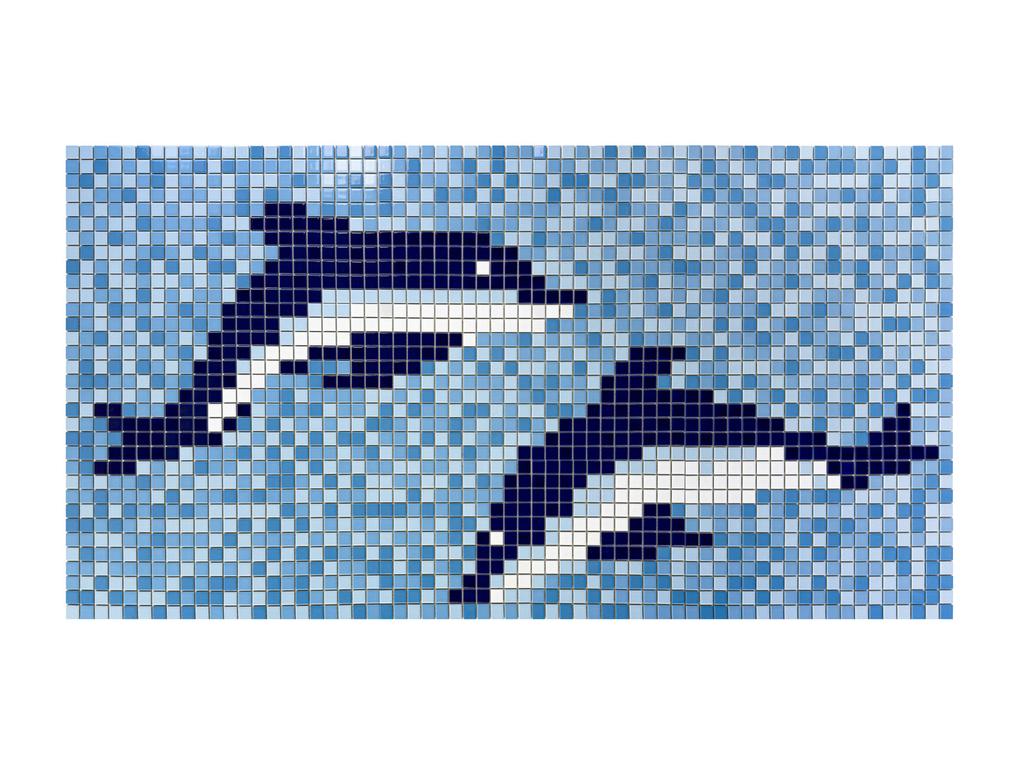 Dolphin Dreams Series Dolphin Pattern Porcelain Mosaic 83304