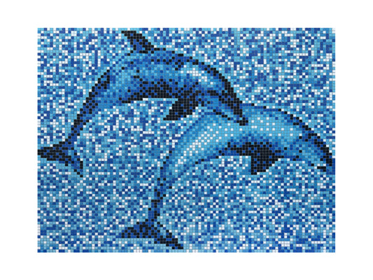 Dolphin Dreams Series Dolphin Pattern Porcelain Mosaic 25106