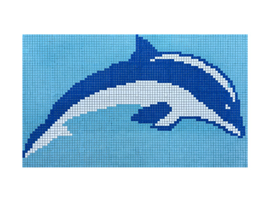 Dolphin Dreams Series Dolphin Pattern Porcelain Mosaic 25607