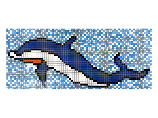 Dolphin Dreams Series Dolphin Pattern Porcelain Mosaic 83007