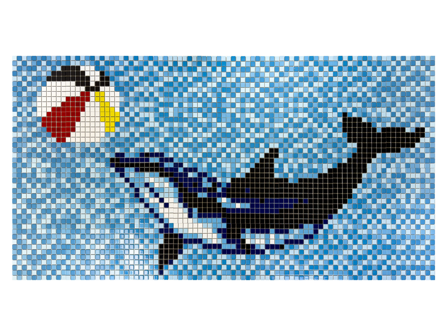 Dolphin Dreams Series Dolphin Pattern Porcelain Mosaic 83308