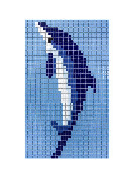 Dolphin Dreams Series Dolphin Pattern Porcelain Mosaic 85501