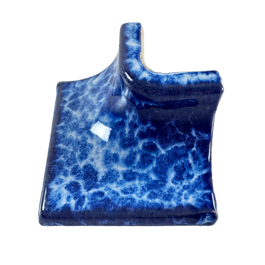 Luminous Corners Series  Blue Big Three-Way External Corner Crystalline Glazed Porcelain
