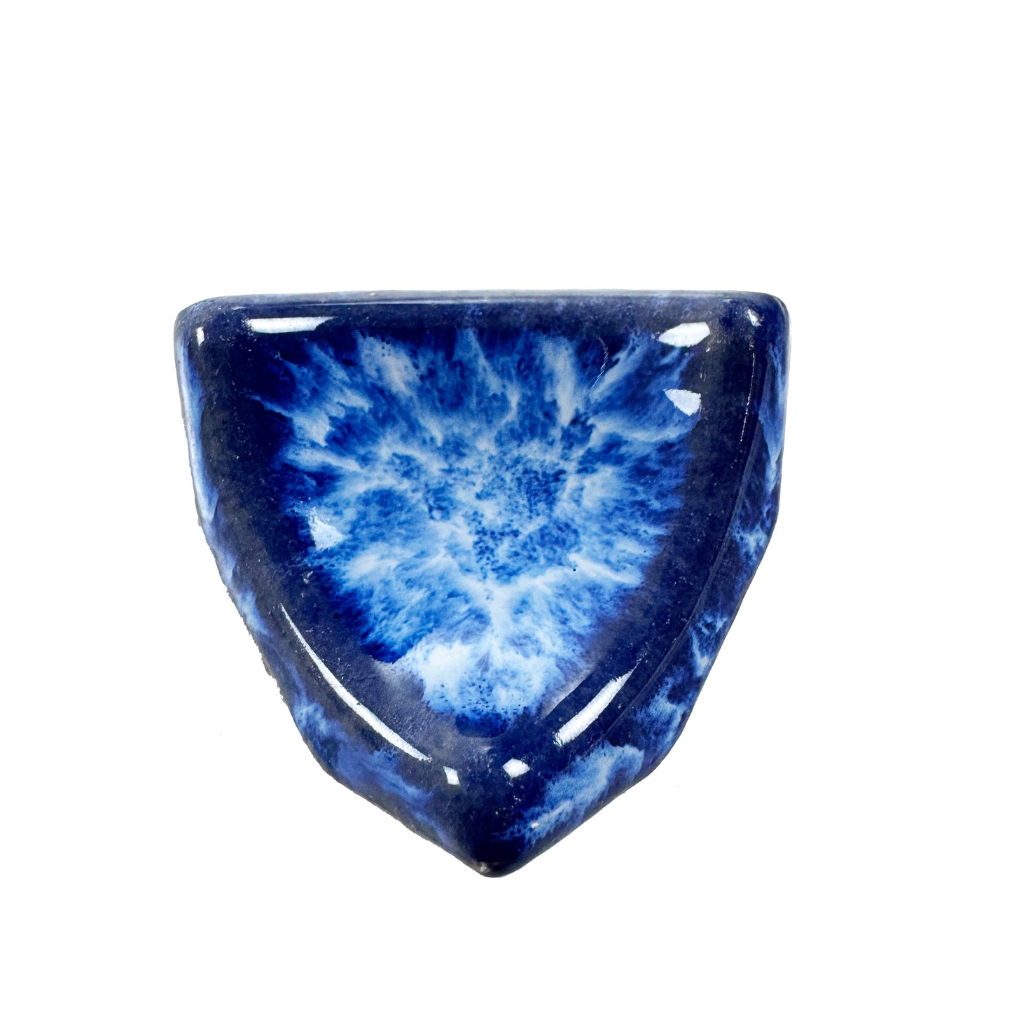 Luminous Corners Series  Blue Small Three-Way Internal Corner Crystalline Glazed Porcelain