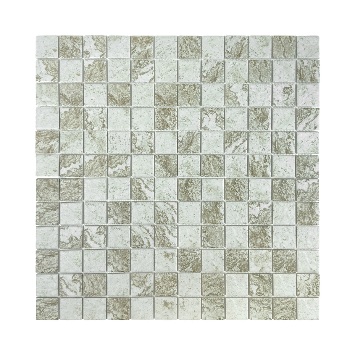 Majestic Naturale Light Off White & Brown & Gray Mixed Stone Pattern Porcelain Mosaic