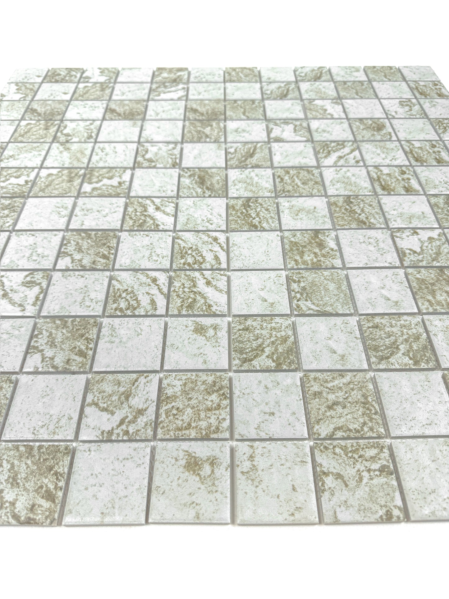 Majestic Naturale Light Off White & Brown & Gray Mixed Stone Pattern Porcelain Mosaic