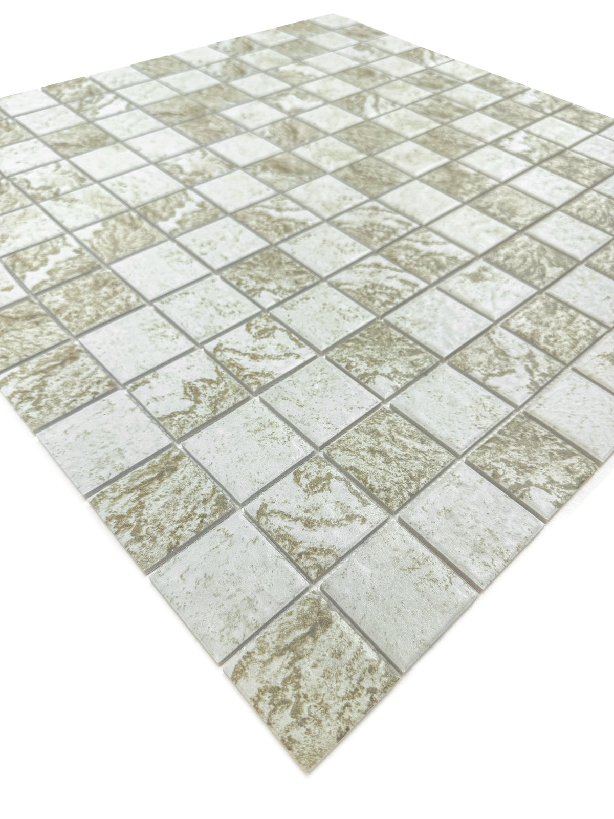 Majestic Naturale Light Off White & Brown & Gray Mixed Stone Pattern Porcelain Mosaic