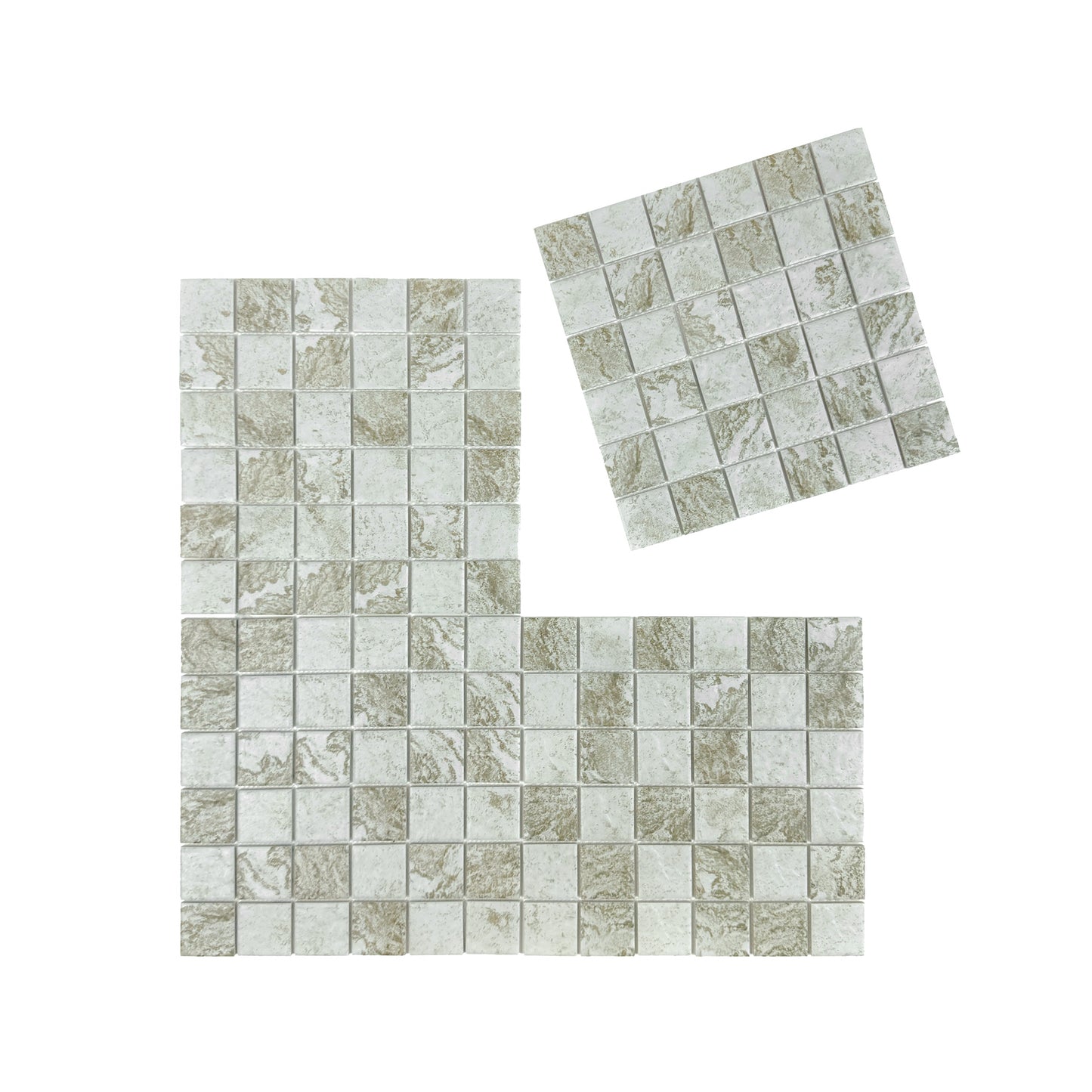 Majestic Naturale Light Off White & Brown & Gray Mixed Stone Pattern Porcelain Mosaic