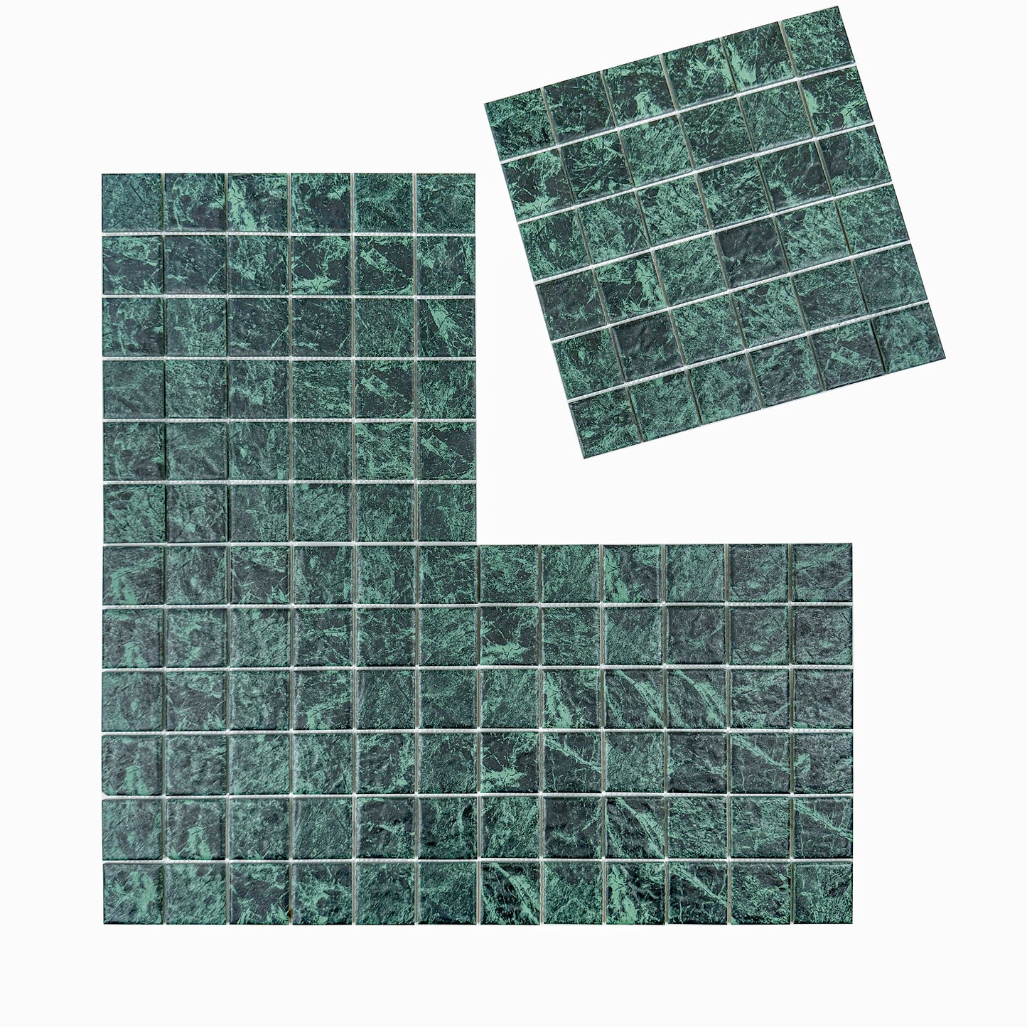 Majestic Naturale Green Big Flower Marble Pattern Porcelain Mosaic