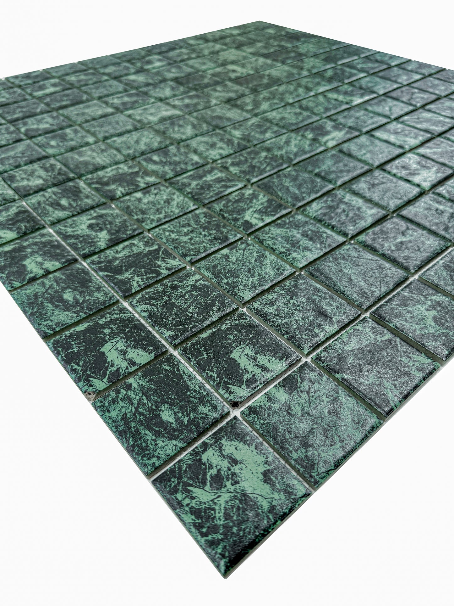 Majestic Naturale Green Big Flower Marble Pattern Porcelain Mosaic