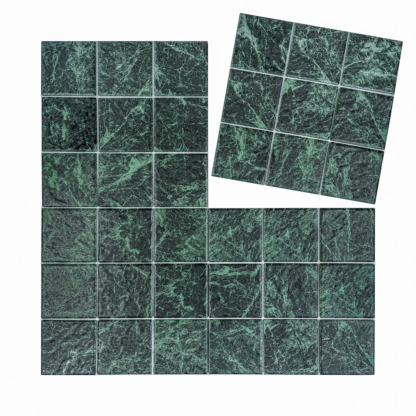 Majestic Naturale Green Big Flower Marble Pattern Porcelain Mosaic
