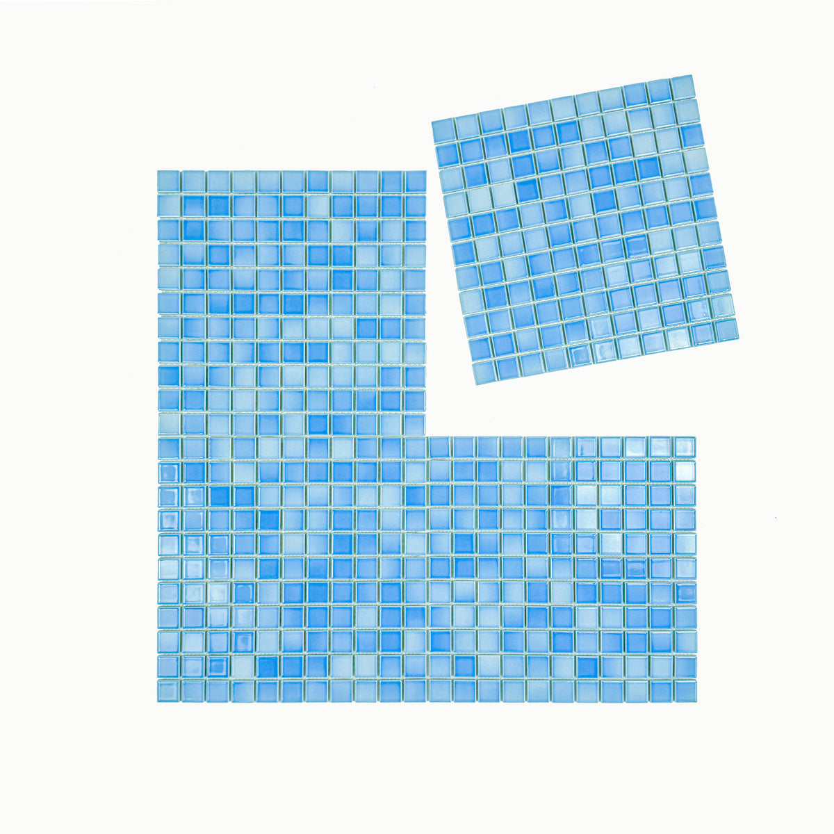 Midnight Splendor Series Light Blue Crystalline Glazed Porcelain Mosaic