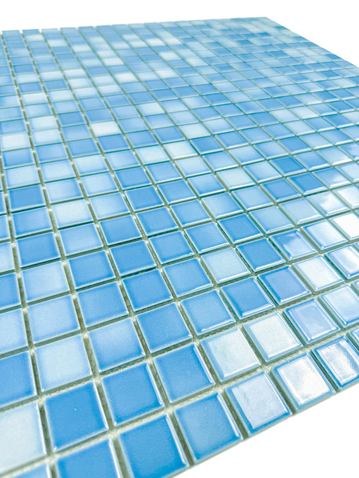 Midnight Splendor Series Light Blue Crystalline Glazed Porcelain Mosaic