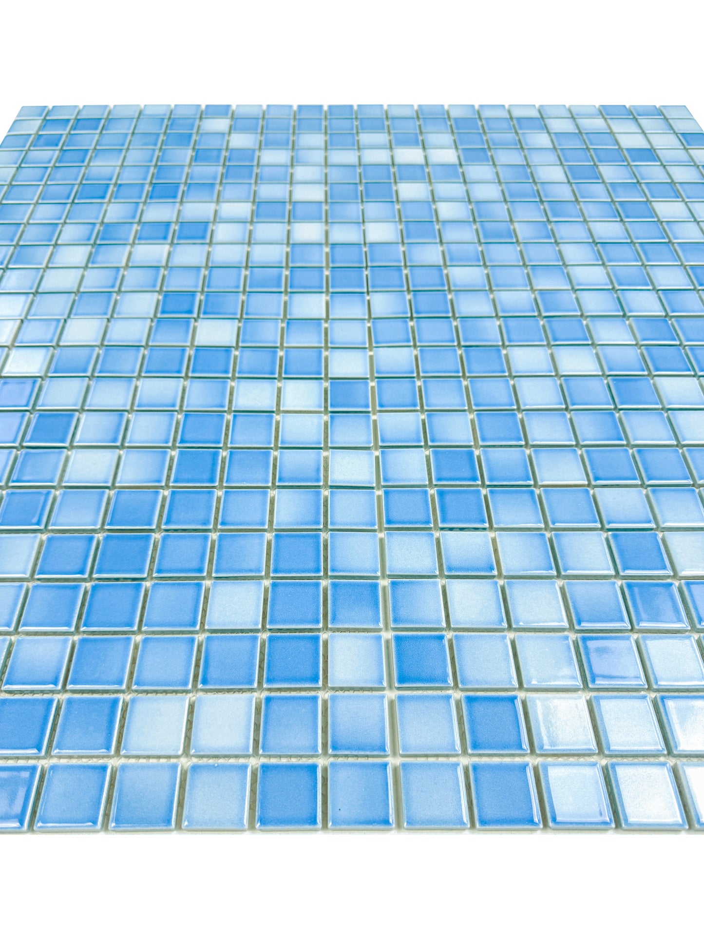 Midnight Splendor Series Light Blue Crystalline Glazed Porcelain Mosaic