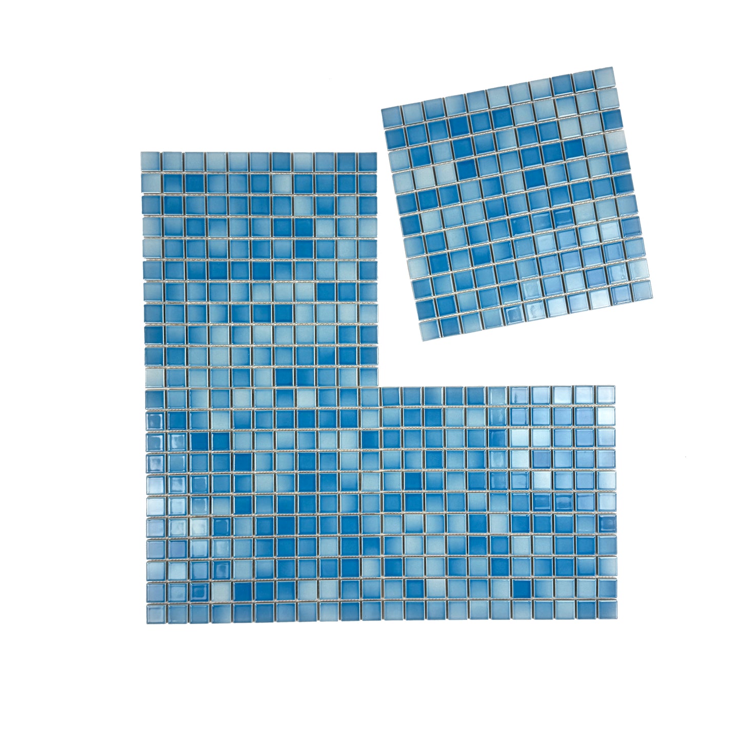 Midnight Splendor Series Light Blue Crystalline Glazed Porcelain Mosaic