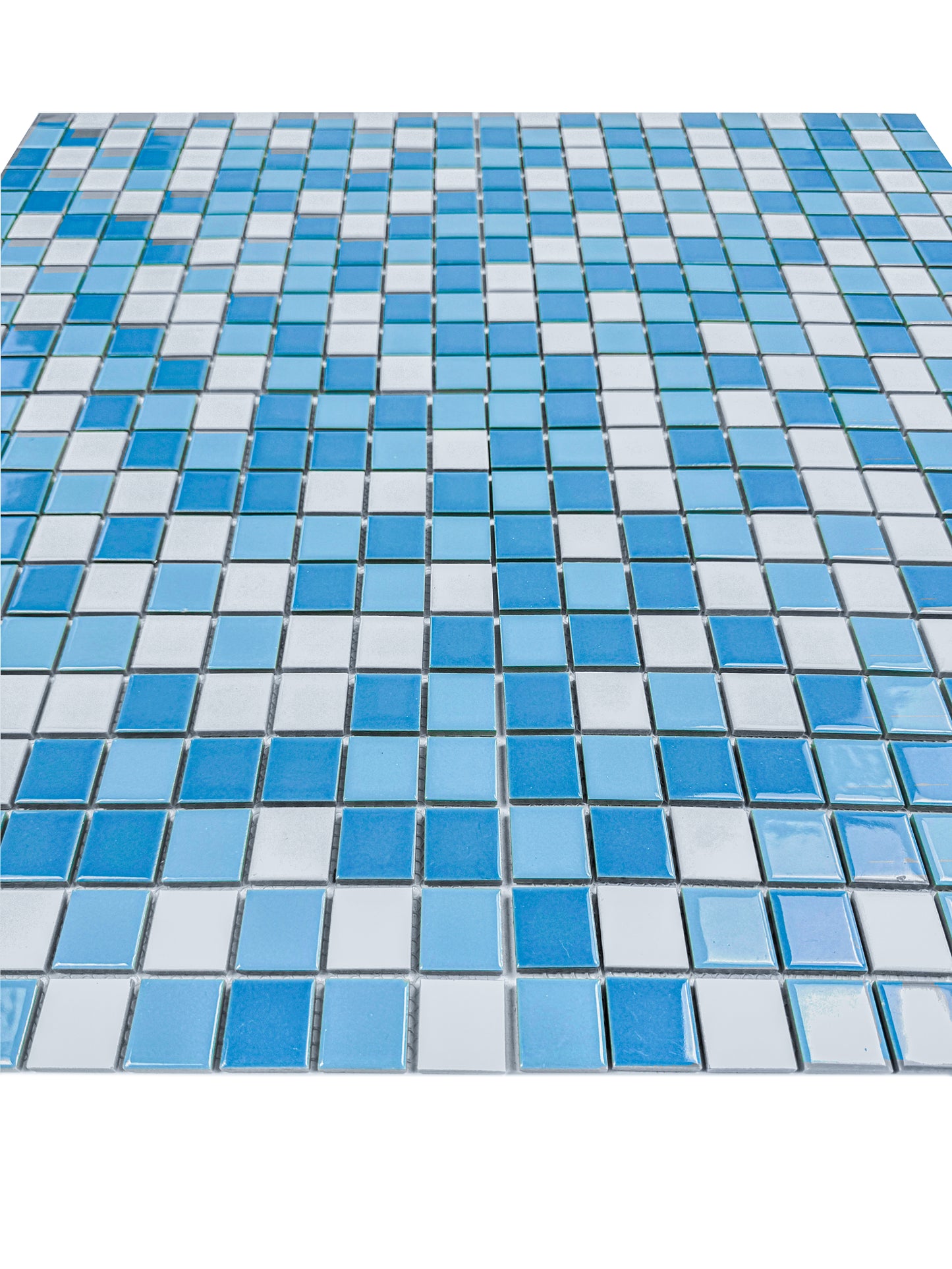 Azure Harmony Baby Blue & Light Blue & White Mixed Ordinary Glazed Porcelain Mosaic