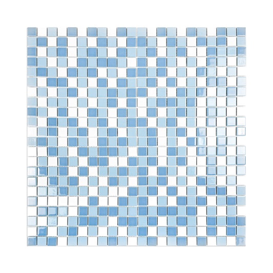 Azure Harmony Baby Blue & Light Blue & White Mixed Ordinary Glazed Porcelain Mosaic