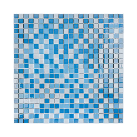 Azure Harmony Baby Blue & Light Blue & White Mixed Ordinary Glazed Porcelain Mosaic