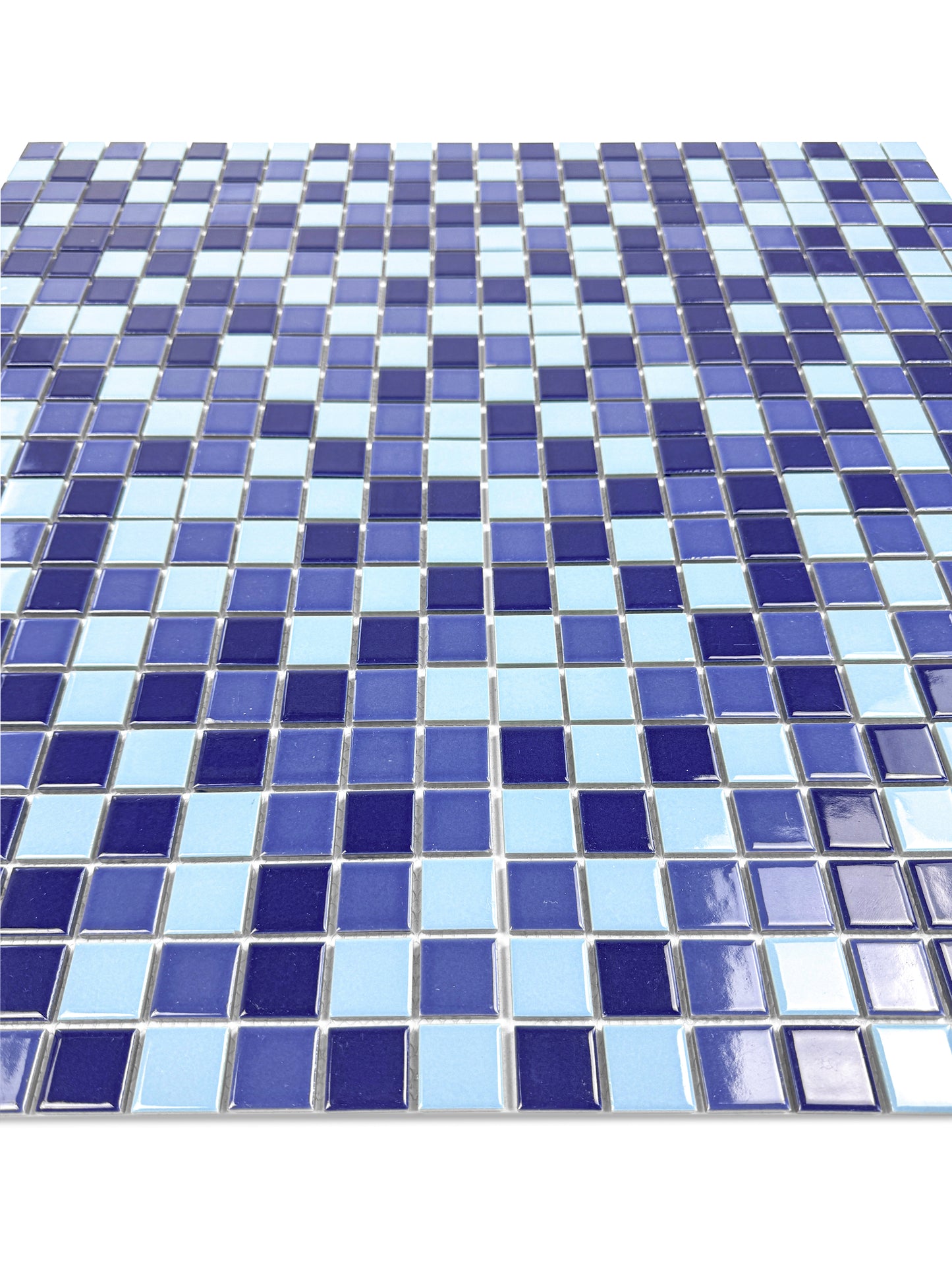Azure Harmony Baby Blue & Navy Blue & Royal Blue Mixed Ordinary Glazed Porcelain Mosaic