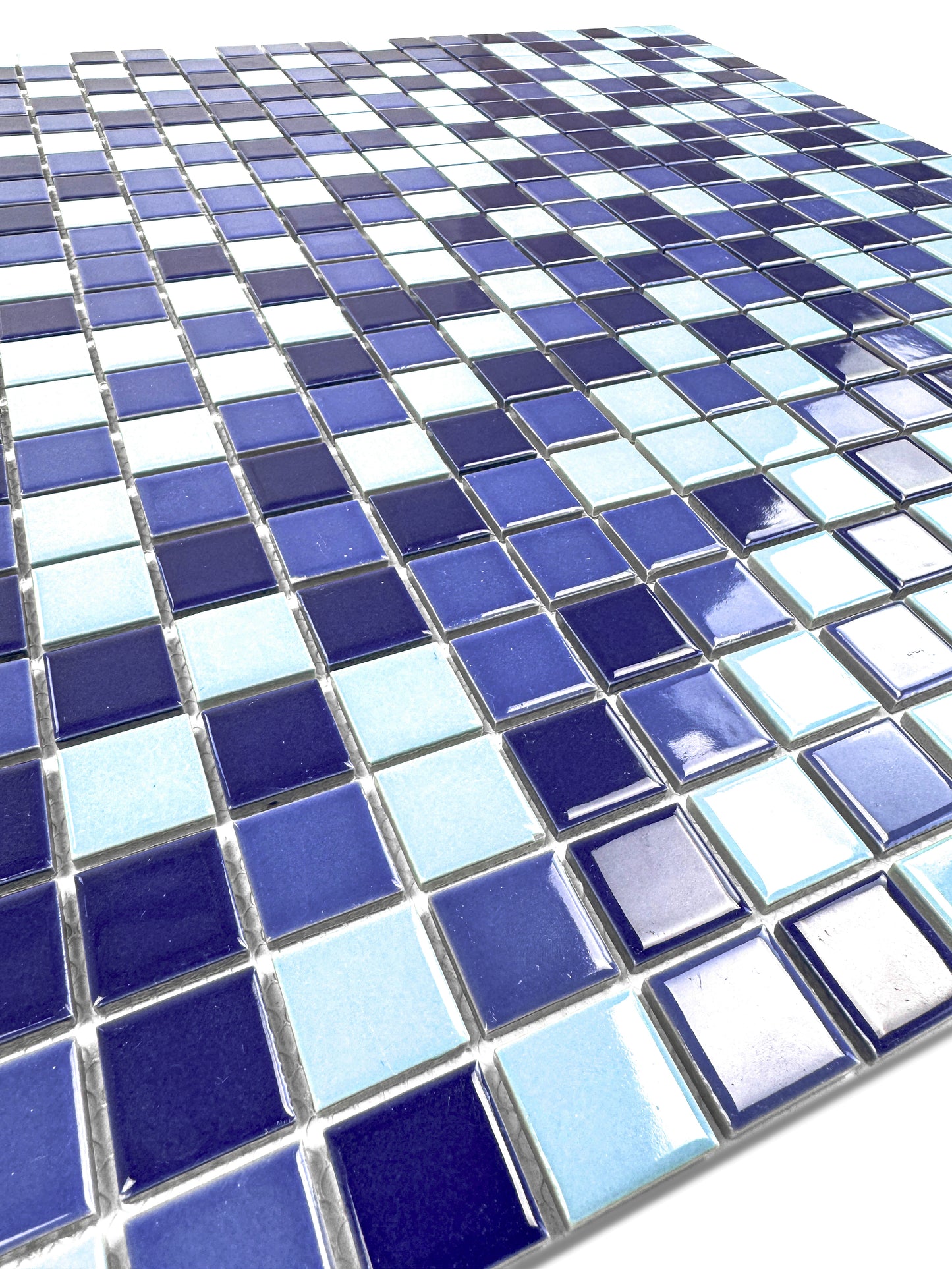 Azure Harmony Baby Blue & Navy Blue & Royal Blue Mixed Ordinary Glazed Porcelain Mosaic