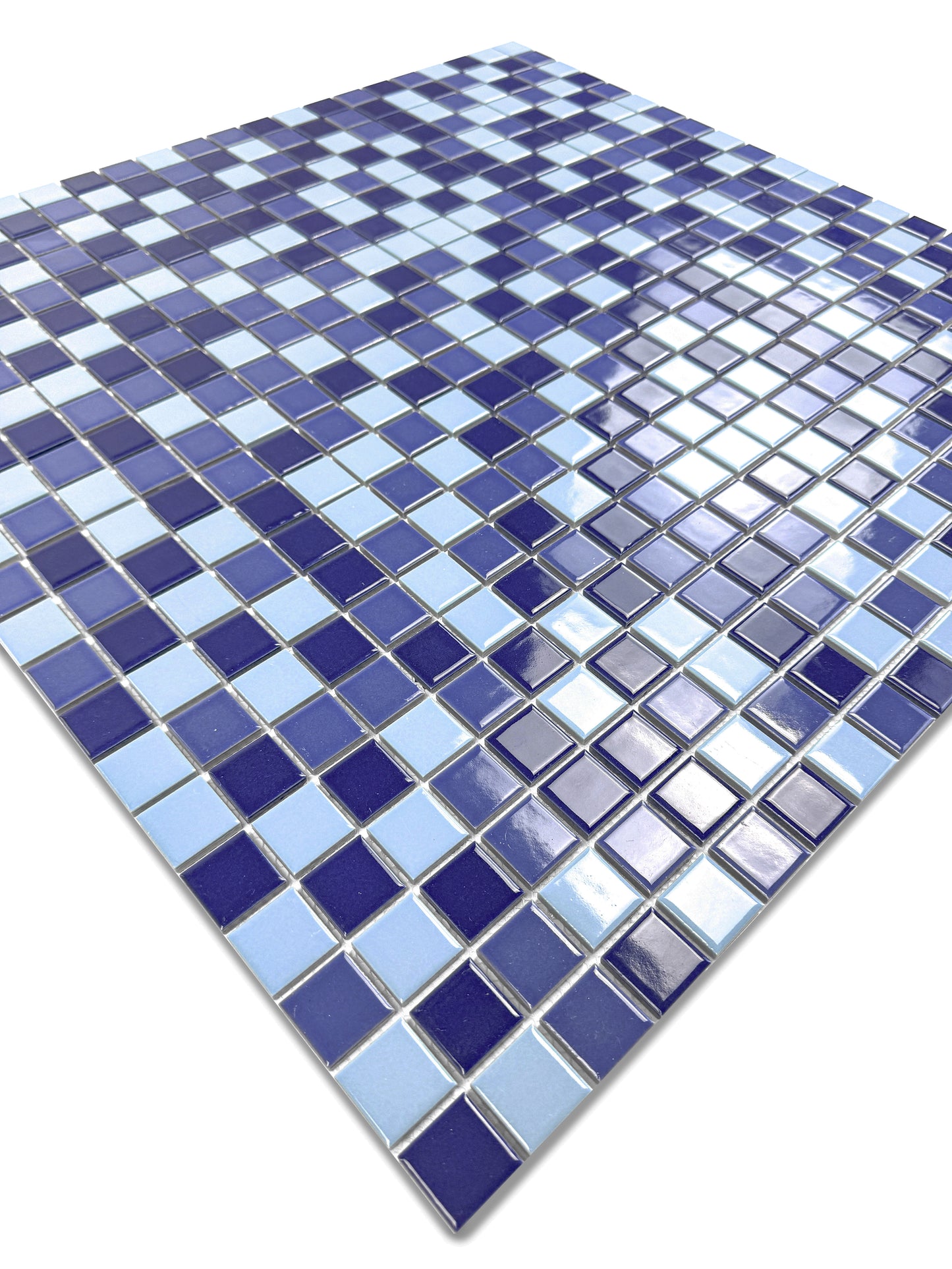 Azure Harmony Baby Blue & Navy Blue & Royal Blue Mixed Ordinary Glazed Porcelain Mosaic