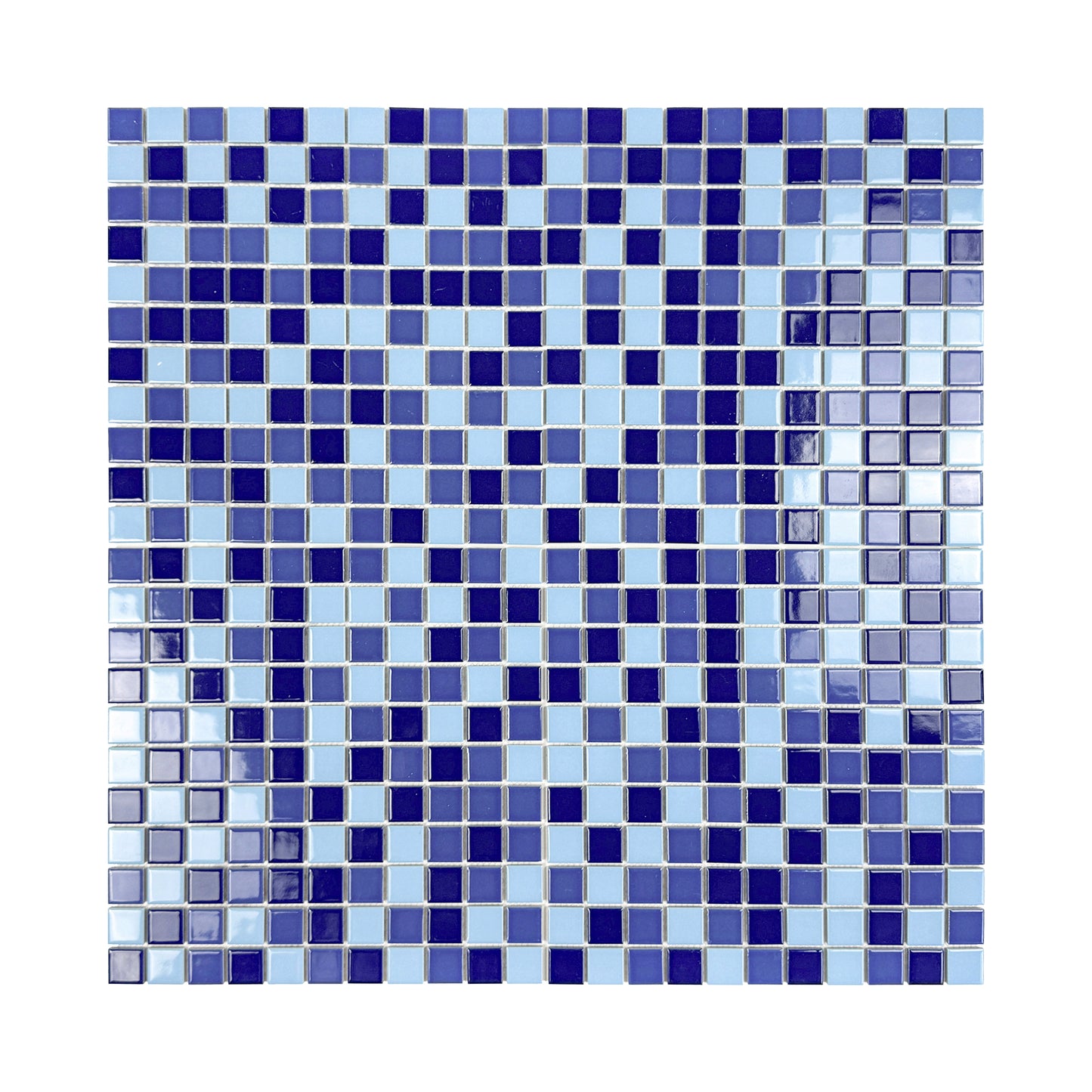 Azure Harmony Baby Blue & Navy Blue & Royal Blue Mixed Ordinary Glazed Porcelain Mosaic