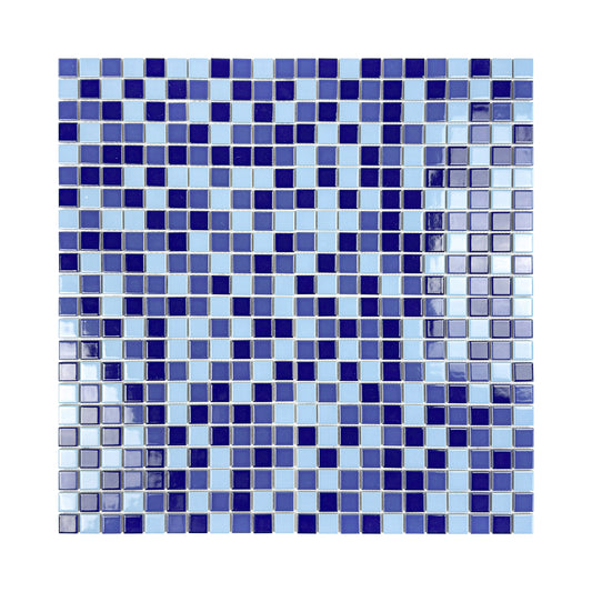 Azure Harmony Baby Blue & Navy Blue & Royal Blue Mixed Ordinary Glazed Porcelain Mosaic